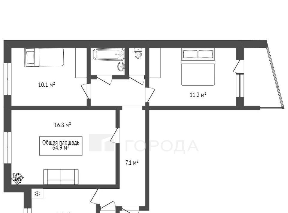 квартира г Новосибирск Заельцовская ул Курчатова 3 фото 21