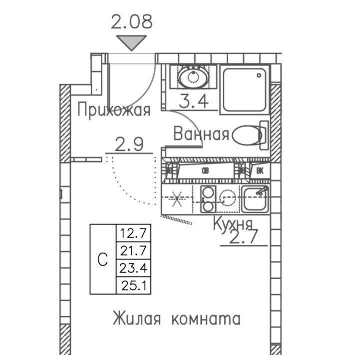 квартира г Владивосток р-н Ленинский ул Расула Гамзатова 7к/1 фото 1