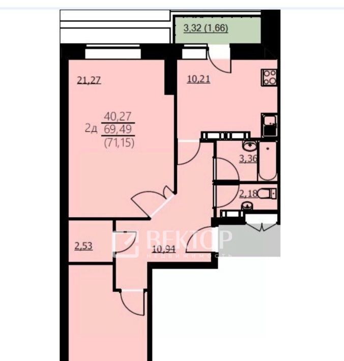 квартира г Ярославль р-н Заволжский ул Красноборская 32к/2 фото 19