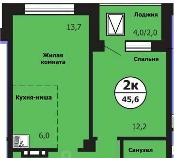 квартира г Красноярск р-н Свердловский ул Лесников 51б фото 1