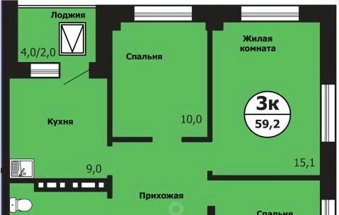 квартира г Красноярск р-н Свердловский ул Лесников 51б фото 1