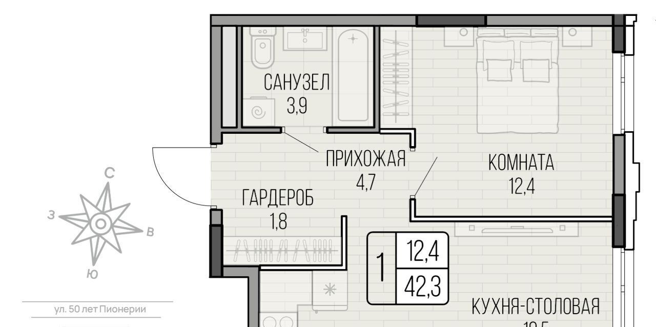 квартира г Ижевск р-н Октябрьский Северо-Западный пер Седьмой жилрайон, Лайт Хаус жилой комплекс фото 1