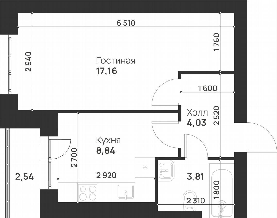 квартира г Тула р-н Привокзальный ш Калужское 4 корп. 1, д. Нижняя Китаевка фото 2