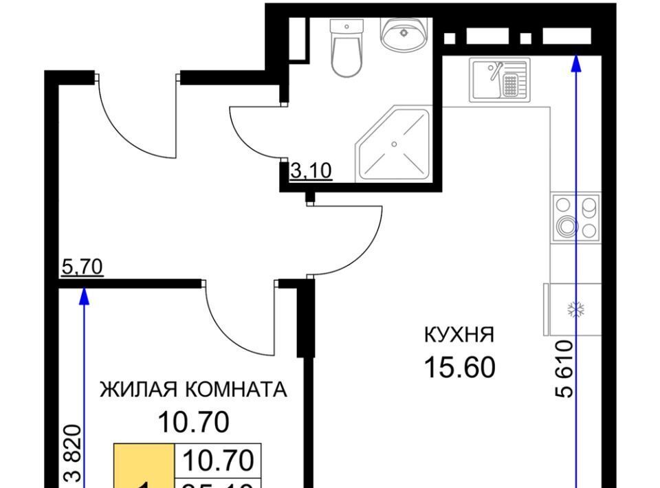 квартира р-н Анапский г Анапа проезд Межсанаторный 20к фото 1