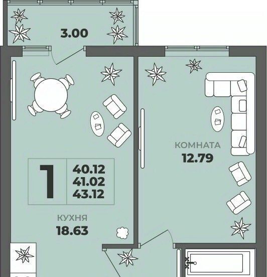 квартира г Калининград р-н Московский ул Генерала Толстикова 36к/2 фото 1