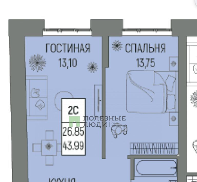 квартира г Уфа р-н Октябрьский ул Рудольфа Нуреева 7 фото 1
