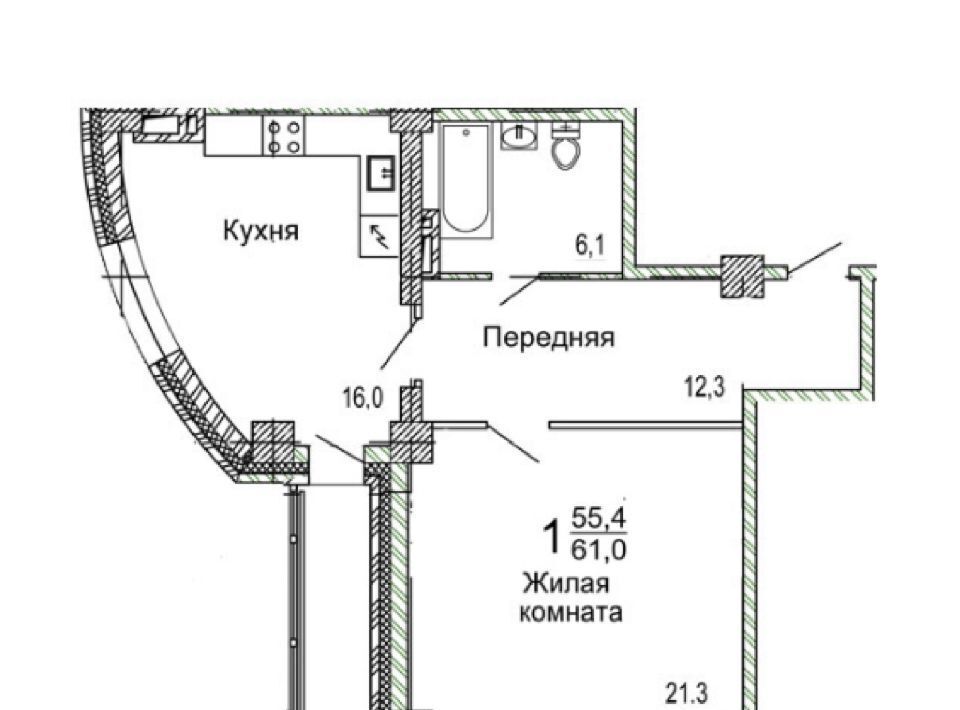 квартира г Владивосток п Трудовое ул Мандельштама 7к/2 фото 1
