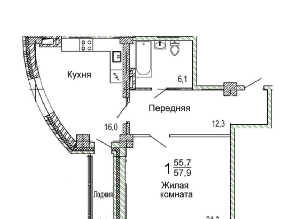 квартира г Владивосток п Трудовое ул Мандельштама 7к/2 фото 1