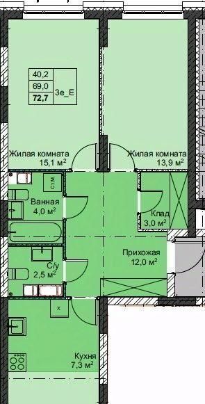 квартира г Владивосток р-н Первореченский БАМ фото 1