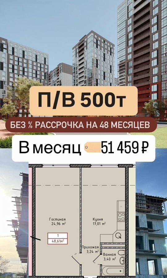квартира г Махачкала р-н Кировский ул Мартовская 126 фото 1