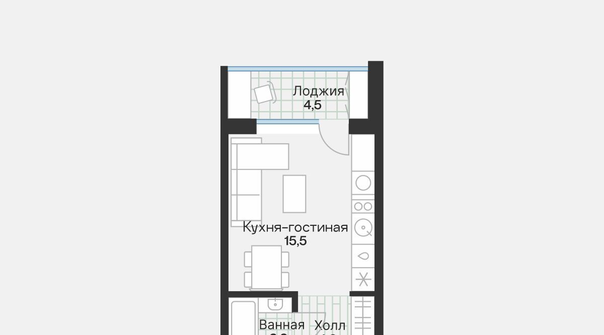 квартира г Тюмень р-н Калининский ул Игоря Комиссарова 25 фото 3