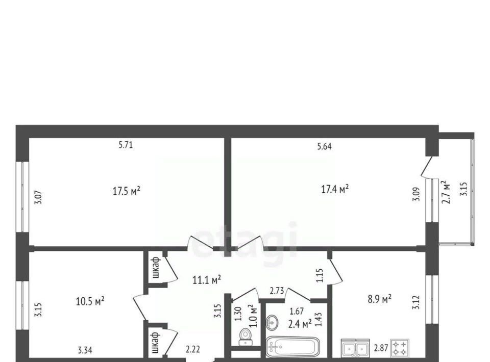 квартира г Чита п Текстильщиков р-н Черновский мкр 4-й 25 фото 2