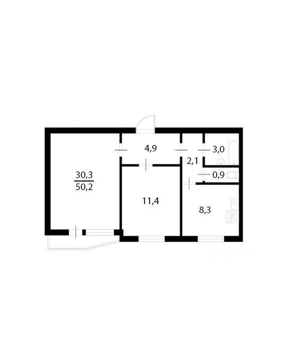 квартира г Москва метро Пражская ул Кировоградская 17к/1 фото 2