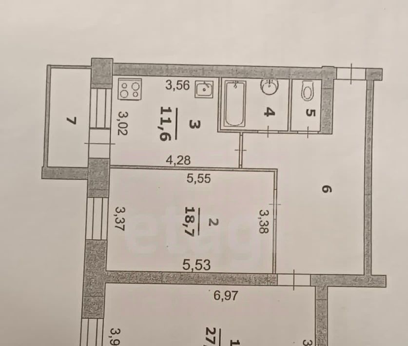 квартира г Белгород Западный ул 5 Августа 31 фото 23