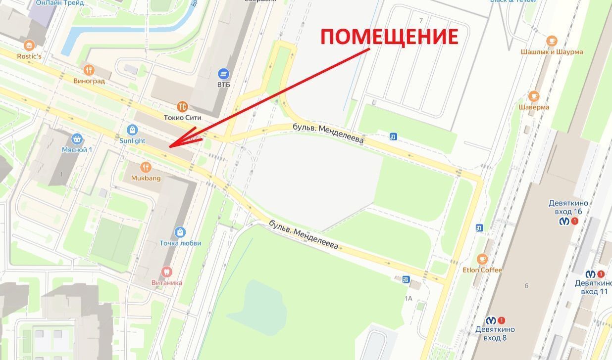 торговое помещение р-н Всеволожский г Мурино б-р Менделеева 1/1 Девяткино, Муринское городское поселение фото 5