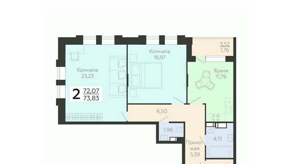 квартира г Воронеж р-н Коминтерновский ул Независимости 78к/3 фото 1