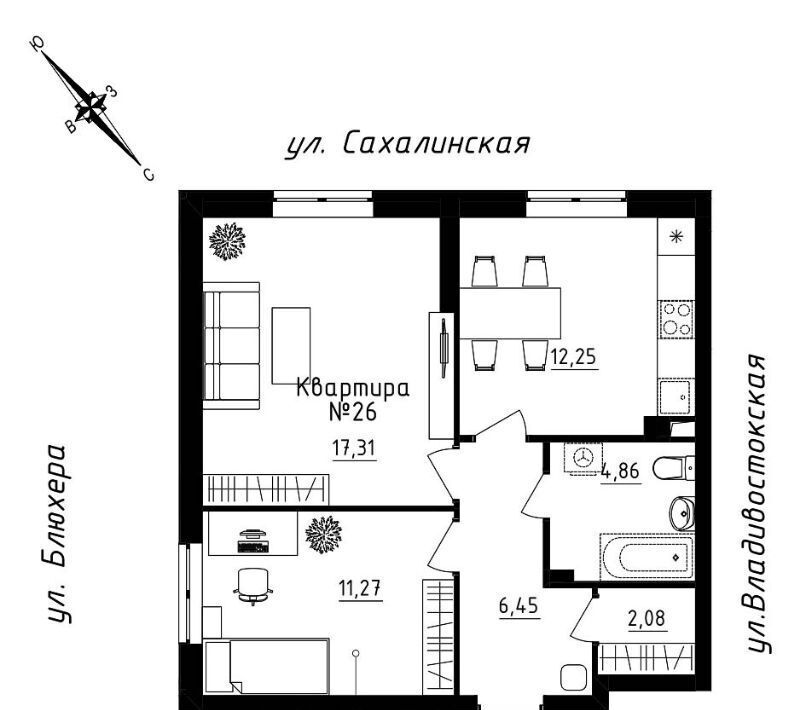 квартира г Екатеринбург Машиностроителей ул Кронштадтская 30 фото 3