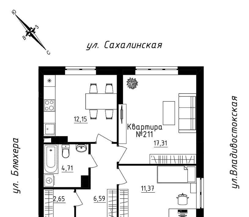 квартира г Екатеринбург Машиностроителей ул Кронштадтская 30 фото 3