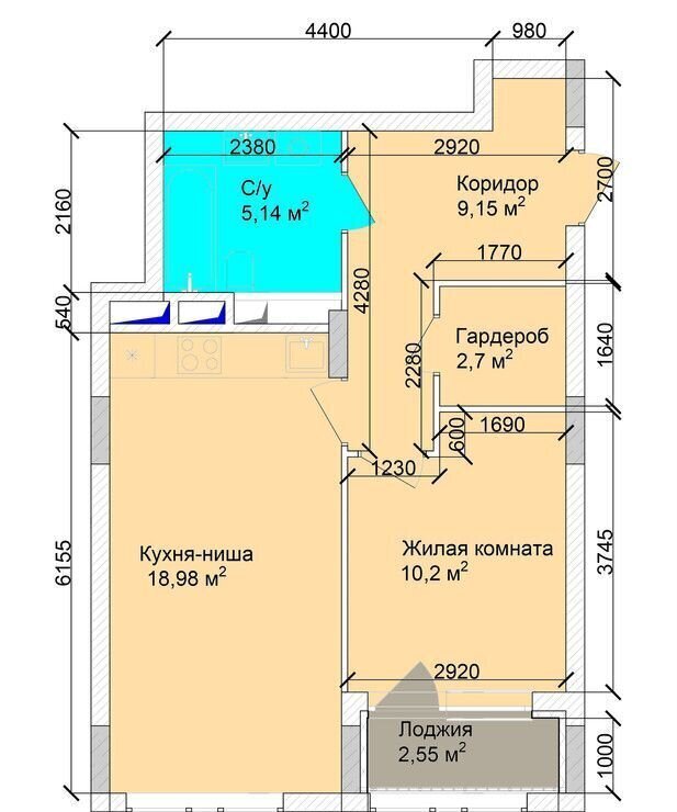 квартира г Кемерово р-н Заводский 15-й микрорайон д. 10 фото 3