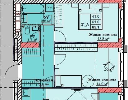 квартира г Владивосток р-н Первомайский ЖК Каштановый двор 1/5 фото 1