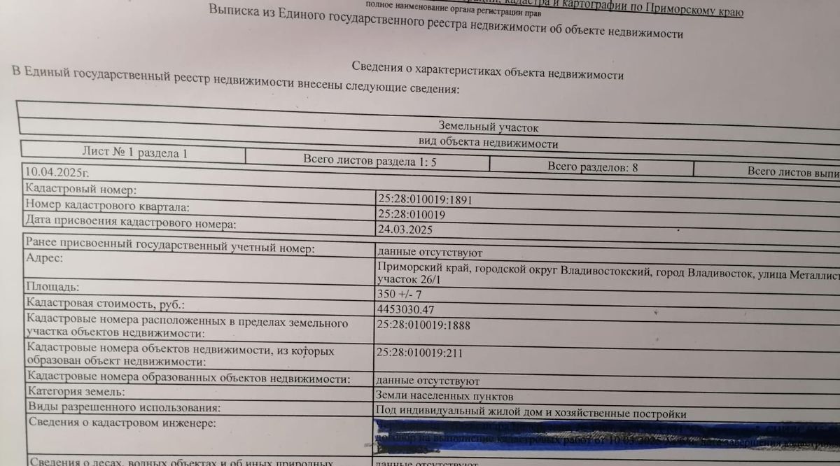 земля г Владивосток р-н Ленинский ул Металлистов 26 фото 4