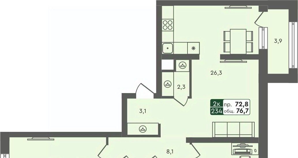 квартира г Курган п Заозерный жилрайон фото 1