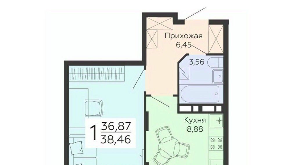 квартира г Воронеж р-н Коминтерновский ул 45 стрелковой дивизии 113 фото 1