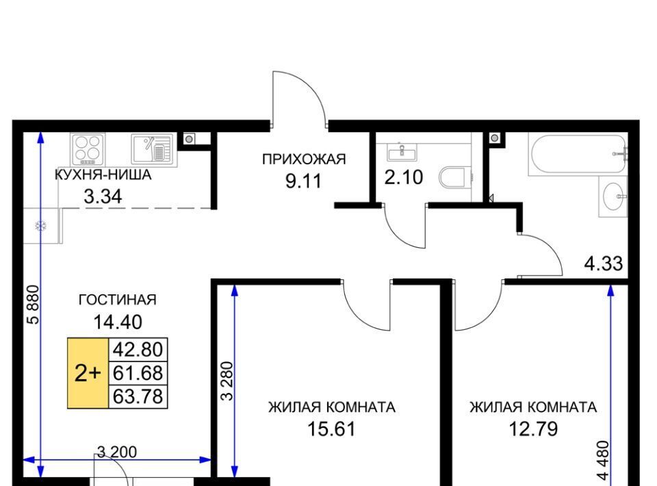 квартира г Краснодар р-н Прикубанский 2-я площадка ул Ветеранов 85к/4 фото 1