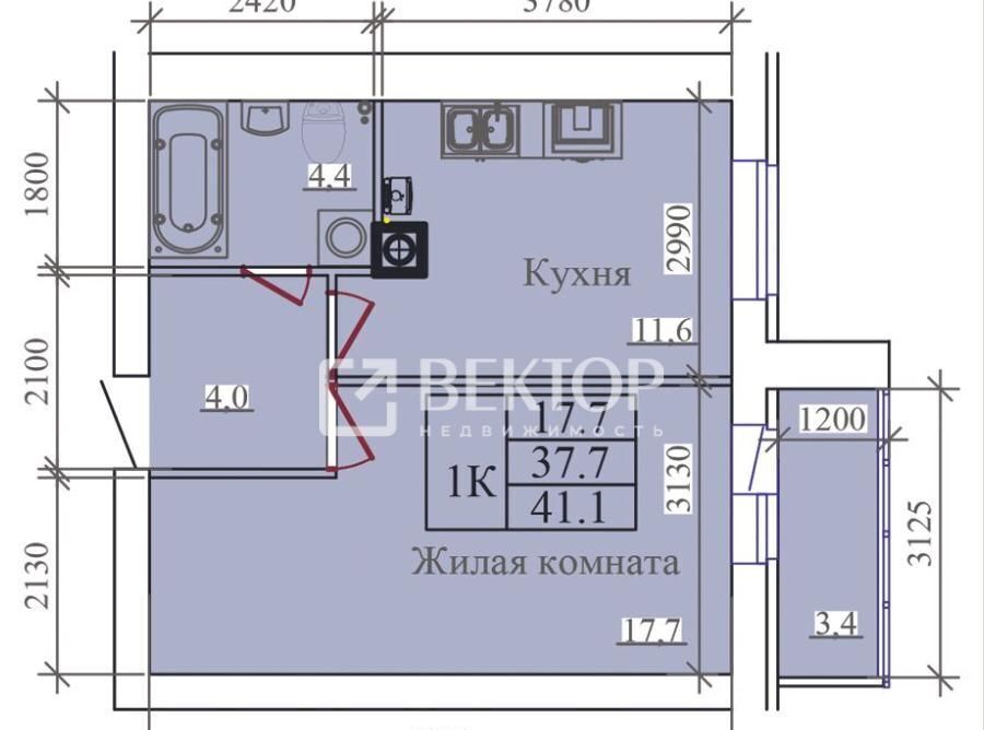 квартира г Иваново р-н Ленинский ул Павла Большевикова 50к/6 фото 4