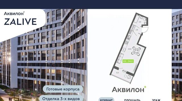 метро Спортивная ул Чирикова 5 ЖК Аквилон ZALIVE округ Гавань фото