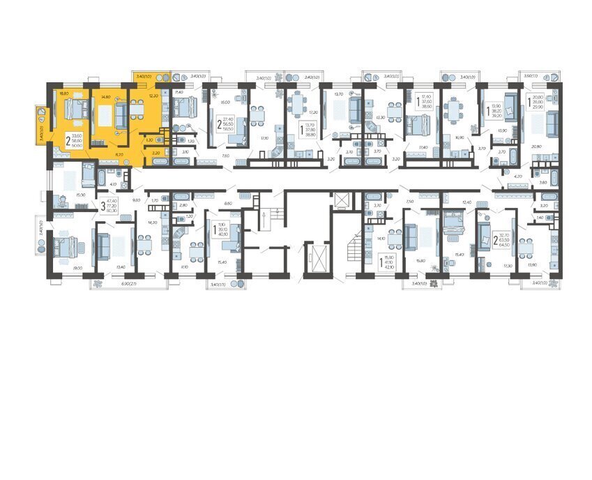 квартира г Краснодар микрорайон 9-й километр ул Ярославская 115/4 фото 2