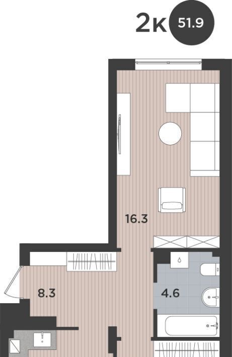квартира г Калининград р-н Московский ул Тихорецкая 16ак/3 фото 1
