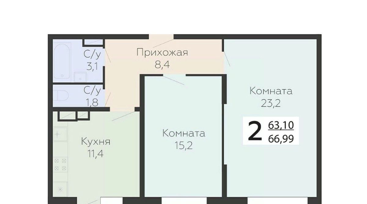 квартира г Подольск микрорайон Красная Горка ул Садовая 3к/1 Силикатная фото 1