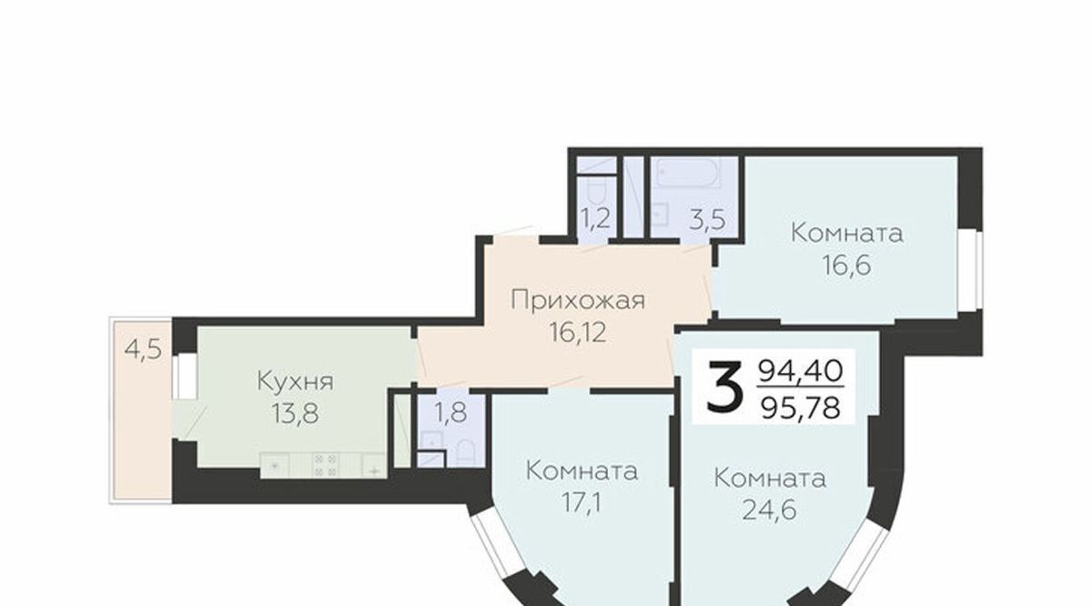 квартира г Подольск микрорайон Красная Горка ул Садовая 3к/1 Силикатная фото 1