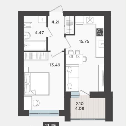 квартира г Калининград р-н Ленинградский ул Арсенальная 31 корп. 3 фото 2