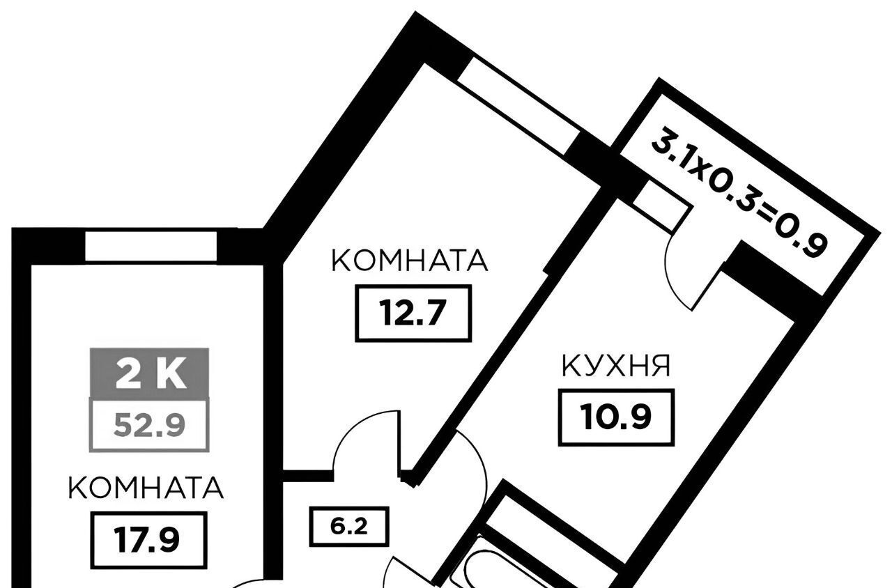 квартира г Краснодар р-н Прикубанский ул Домбайская 55к/4 фото 2