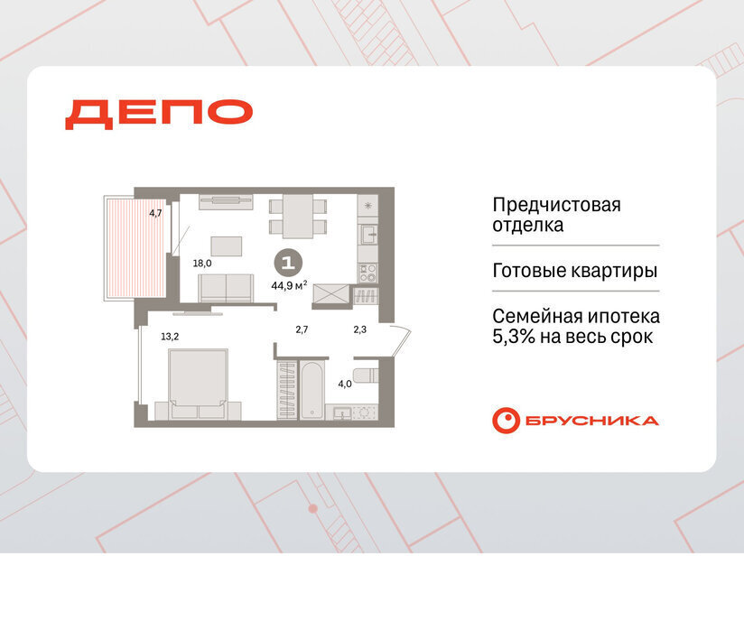 квартира г Екатеринбург Старая Сортировка Уралмаш ЖК Квартал Депо жилой район Сортировочный фото 1