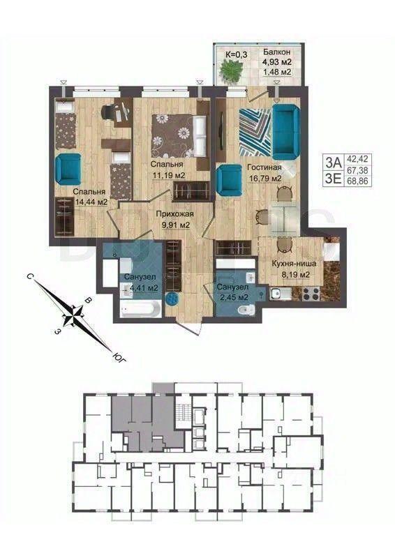 квартира г Екатеринбург ул Таватуйская 620050 25к 2 фото 1