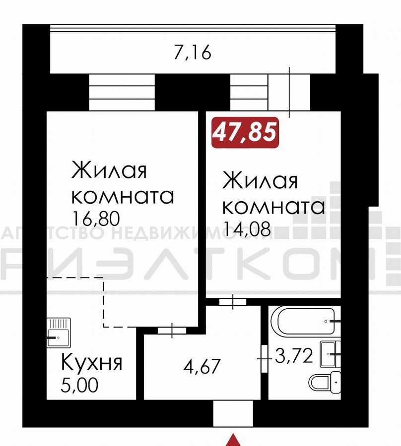 квартира г Благовещенск ул Набережная 50/2 фото 2