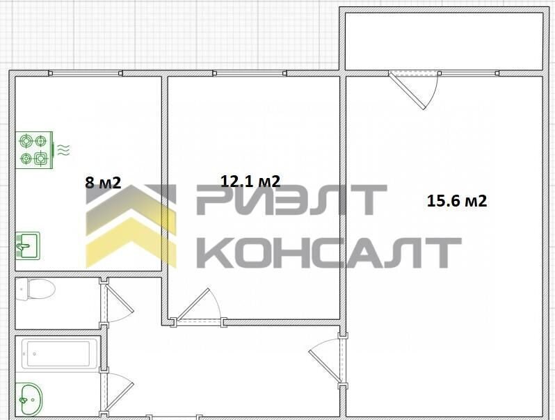 квартира г Омск р-н Октябрьский ул 4-я Транспортная 40 Октябрьский АО фото 17