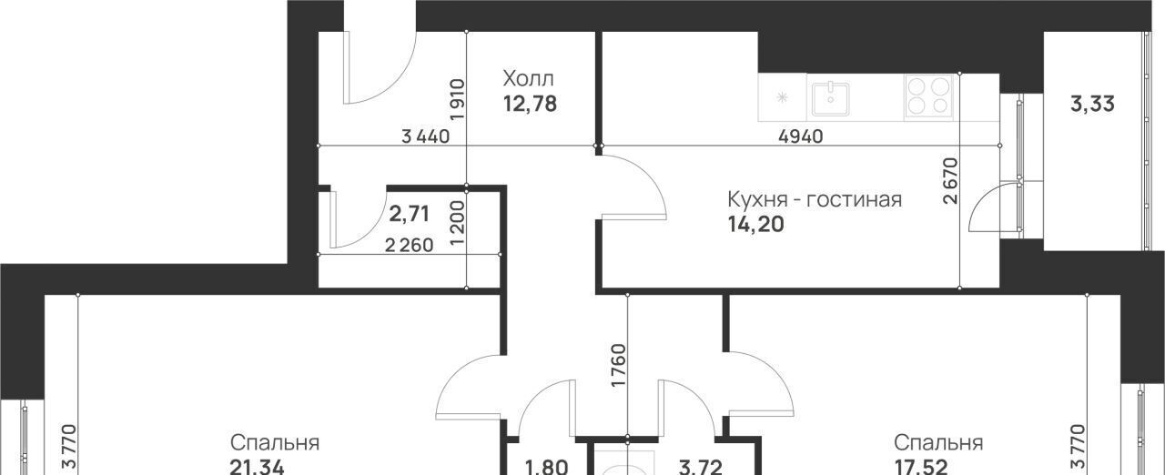квартира г Тула р-н Привокзальный микрорайон Новая Тула ЖК «Новая Тула» фото 2