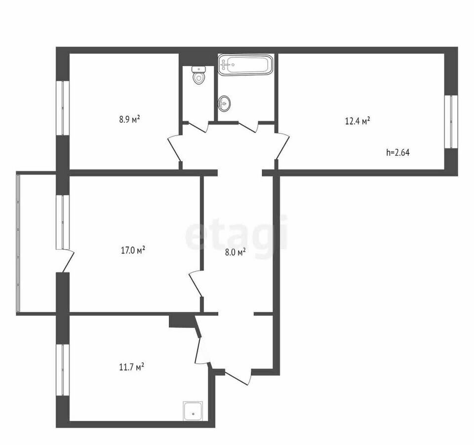 квартира г Красноярск р-н Советский ул 78 Добровольческой Бригады 10 фото 26