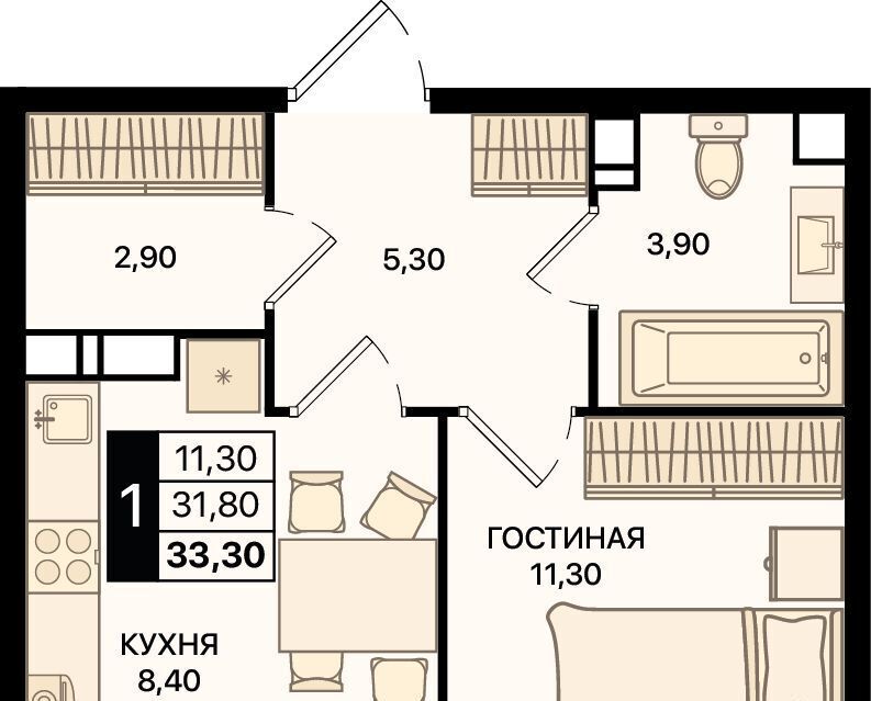 квартира г Ростов-на-Дону р-н Первомайский ЖК «Движение61» фото 1