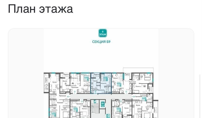 квартира г Симферополь р-н Киевский ул. Куйбышева/Киевская, уч. 1. 1, 1 этап, секц. Б 9 фото 3