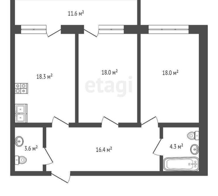 квартира г Майкоп ул Пионерская 530 ЖК «Насып» фото 1