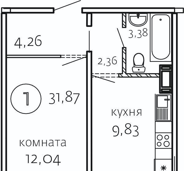 квартира г Челябинск р-н Курчатовский ул Маршала Чуйкова 28 фото 1