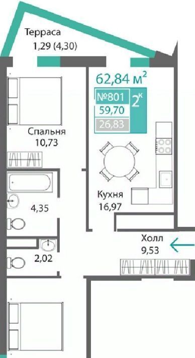 квартира г Симферополь р-н Киевский Крымская Роза фото 1