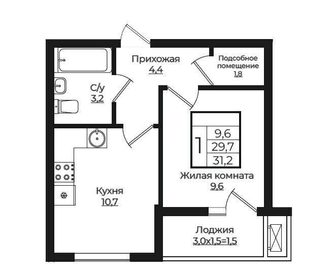 квартира г Краснодар р-н Прикубанский ул Византийская 2 ЖК «Европа-Сити» фото 1