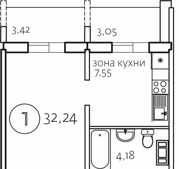 квартира г Челябинск р-н Курчатовский ул Маршала Чуйкова 30 фото 1