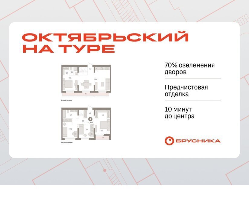 квартира г Тюмень ДОК ЖК «Октябрьский на Туре» фото 1